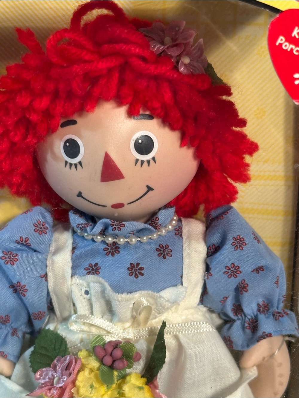 Life Is Full Of Blossoms Porcelain Doll Brass Key Keepsakes Raggedy Ann & Andy - Picture 5 of 12